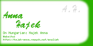 anna hajek business card